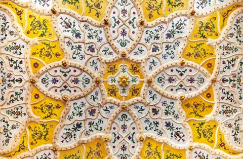 Ceiling of Museum of Applied arts in Budapest Stock Photos