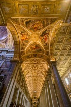 Ceiling Nave Basilica Santa Maria Maggiore Rome Italy Stock Photos