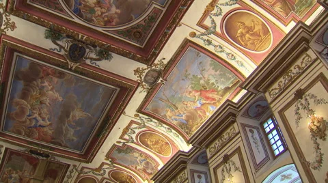 Ceiling paintings at Palace Esterhazy Stock Footage 58662787