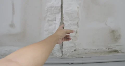 Ceiling panels with fungus outside house from rainy leaked. Stock Footage 244235341