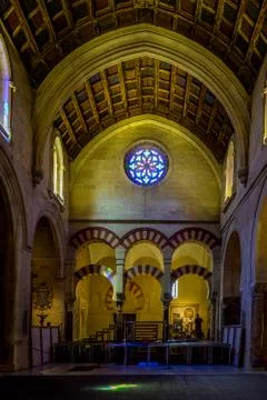 The Ceiling, Pillars and arches inside the Mosque church of Cordoba, Spain, E Stock Photos