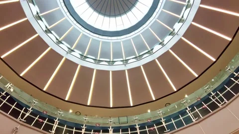 The ceiling of a public building constructed with geometric patterns Stock Footage 275889647