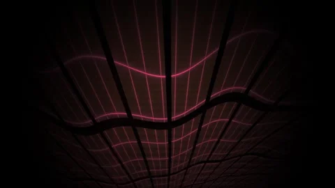 Ceiling with red neon light lines. Stock Footage 340000244