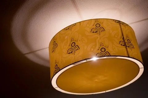 Ceiling with round lamp in an old house in Amsterdam, The Netherlands Stock Photos