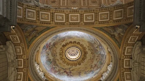 Ceiling at Saint Peter Basilica church. Video stock 169104793