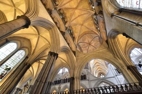 Ceiling of Salisbury Cathedral Stock Photos