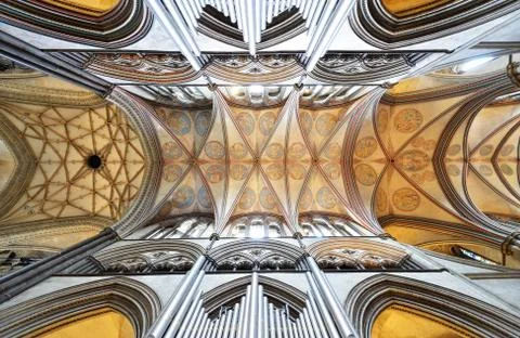 Ceiling of Salisbury Cathedral Foto stock