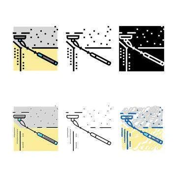 Ceiling sanding color series icon vector Stock Illustration
