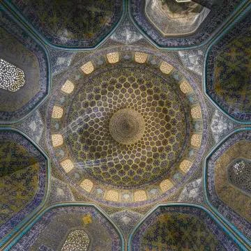Ceiling of Sheikh Lotfollah Stock Photos