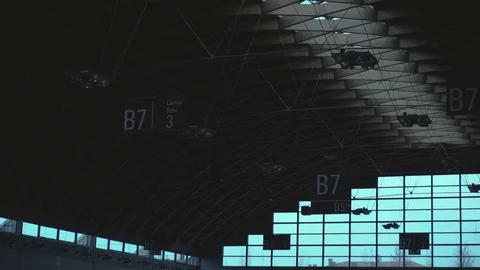 Ceiling with Signs in a Building Video stock 86595430