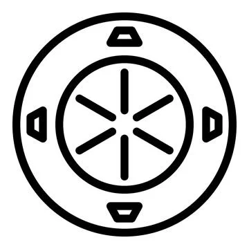Ceiling smoke detector icon outline vector. Alarm fire Stock Illustration