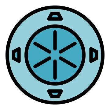 Ceiling smoke detector icon vector flat Illustrazione stock