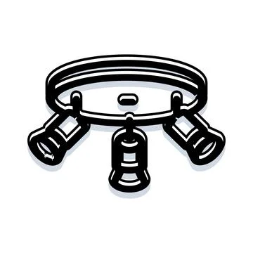 Ceiling spotlight track lighting fixture icon Stock Illustration