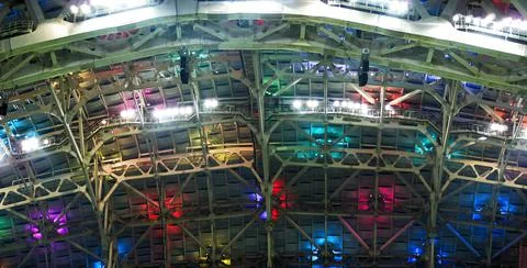 Ceiling of stadium 스톡 사진