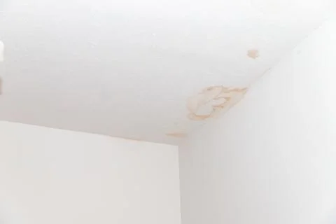 Ceiling stained from water damage Stock Photos