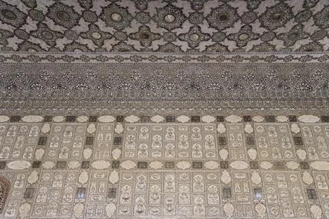 Ceiling with a star pattern featuring a pedradura stone technique, Jaipur 写真素材