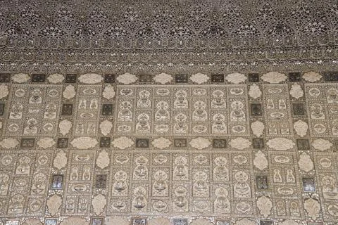 Ceiling with a star pattern featuring a pedradura stone technique, Jaipur 写真素材