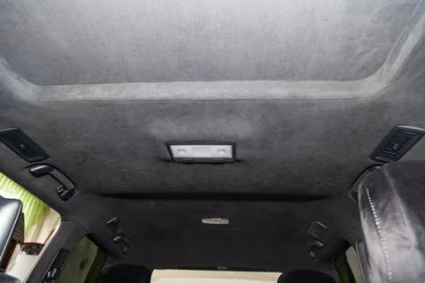 The ceiling of the SUV car pulled by black soft material alkantara in the wor Photos