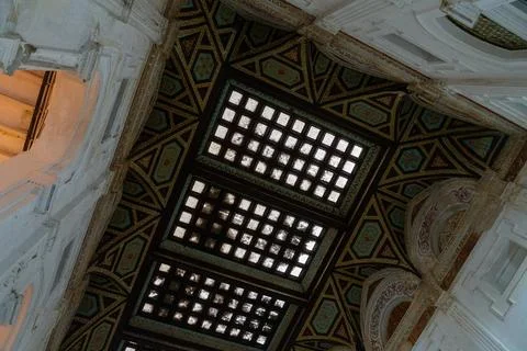 A ceiling with three windows. in Chennai 写真素材