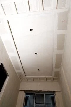 The ceiling of the under construction apartment Stock Photos