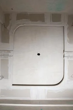 The ceiling of the under construction apartment Stock Photos