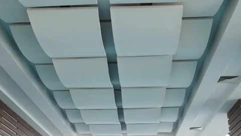 Ceiling with an unusual beautiful decor in the pool Stock Footage 92499398