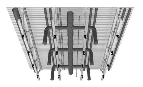 Ceiling ventilation system bottom view Stock Illustration