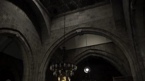 Ceiling view in the historic mosque Stock Footage 218613000