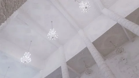 Ceiling of a white temple Stock Footage 168838777