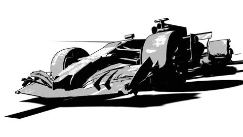 Cel Shaded Formula One Racing Car Animation Stock Footage
