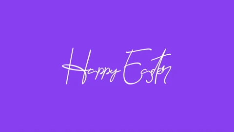 Celebrate Easter with handwritten cursive text on a purple background Vídeo Stock 265553279