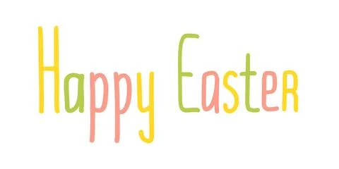Celebrate Easter with joy using this colorful hand drawn text vector design Stock Illustration