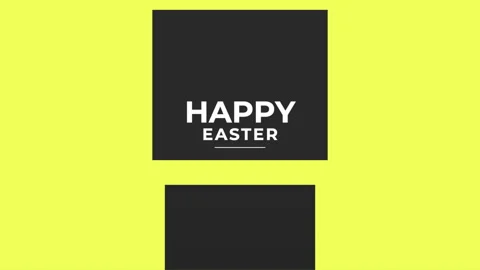 Celebrate easter with a vibrant yellow background and charming Happy Easter 動画素材 263695837