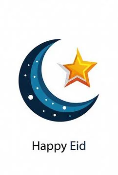 Celebrate eid with crescent and star Stock Illustration