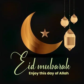 Celebrate Eid Mubarak with Eid Mubarak greetings and Eid Mubarak wishes in .. Stock Illustration