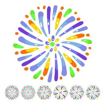Celebrate firework cartoon vector graphic Stock Illustration