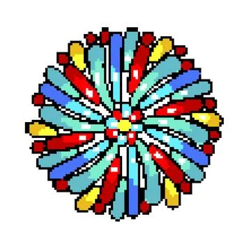 Celebrate firework pixel art vector illustration Stock Illustration