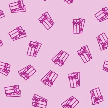 Celebrate gift box line vector seamless pattern 스톡 일러스트