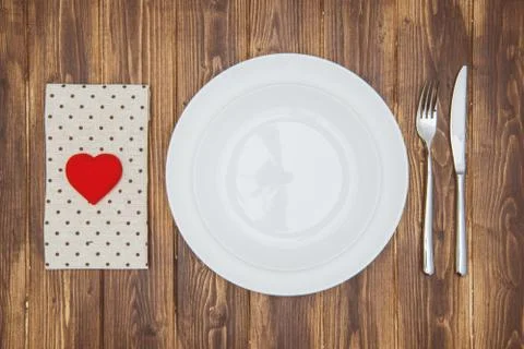 Celebrate valentine's day, Heart shape on a napkin 库存照片
