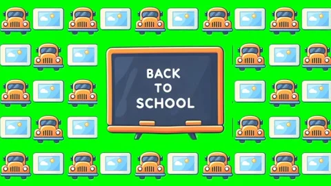 Celebrating Back-to-School with Popup Patterns on Green Screen Video stock 278416720
