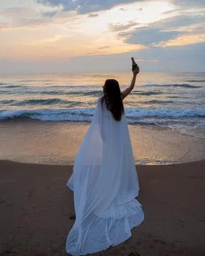 Celebrating on the Beach Foto stock
