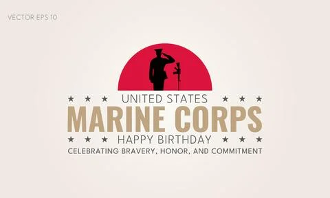 Celebrating Bravery and Commitment Marine Corps Birthday 스톡 일러스트