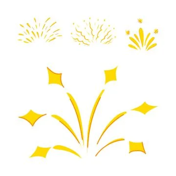 Celebrating bright exploding sparks and festive bursts Stock Illustration