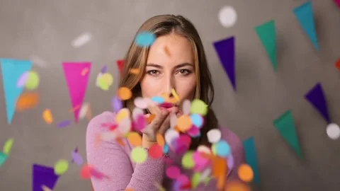 Celebrating with confetti Video stock 80253013
