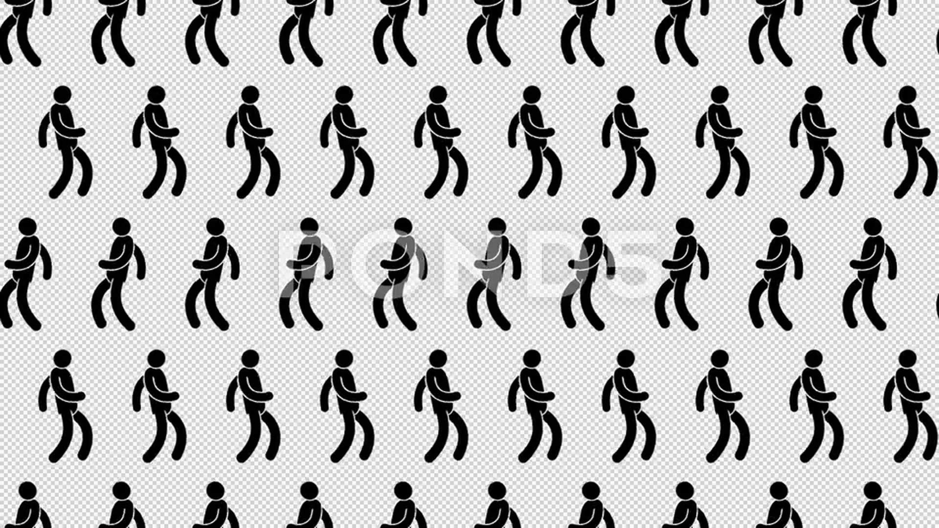 Celebrating dancing pictogram people seamless moving animated looped pattern, image size:1920x1080
