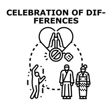 Celebrating differences and cultural diversity concept Stock Illustration