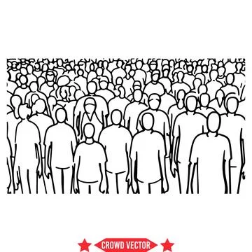 Celebrating Diversity Vector Crowd Silhouettes for Inclusive Designs Illustrazione stock