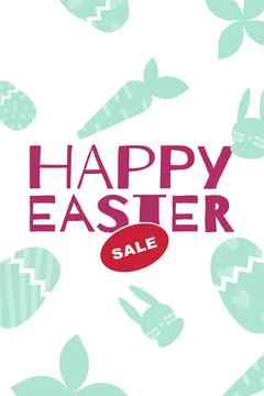 Celebrating Easter with a sale on decorations and gifts in bright colors Stockillustratie