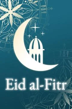 Celebrating Eid al-Fitr during Ramadan with cultural symbols and designs Stock Illustration