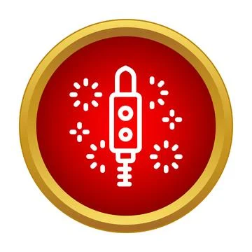 Celebrating firework rocket exploding with sparks icon Stockillustratie